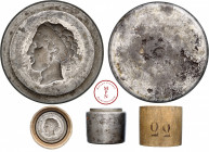 Campania, Neapolis, Coin d'artiste en creux inspiré du revers du nomos de Neapolis, XIXe-XXe siècle, Fer, 28.5x34 mm, Vendu dans une boite d'origine e...