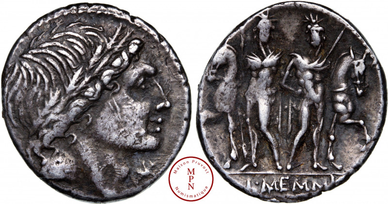 Memmia, Lucius Memmius, Denier, -109-108 avant J.-C., Av. Tête masculine (apollo...