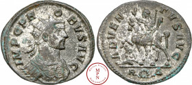 Probus (276-282), Aurélianus, 280, Rome, Av. IMP C PROBVS AVG, Buste radié et cuirassé de Probus à droite, Rv. ADVENTVS AVG / R couronne Z, L'empereur...