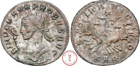Probus (276-282), Aurélianus, 280, Rome, Av. IMP C M AVR PROBVS AVG, Buste radié de Probus à gauche, portant le manteau consulaire et tenant un sceptr...