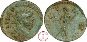 Carausius (286-293), Aurélianus, Londres, Av. I IMP CARAVSIVS PF AVG, Buste radié, drapé et cuirassé à droite, Rv. PAX AVG, La Paix debout à gauche, t...