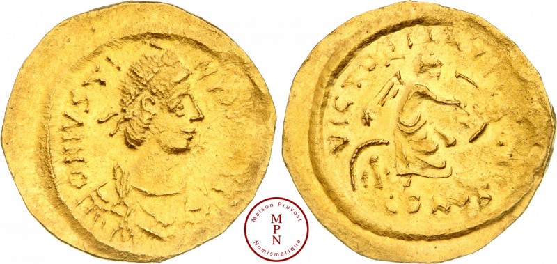 Justin II (565-578), Semissis, Constantinople, Av. DN IVSTINVS PP AVG, Buste dia...