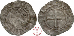 Principauté d'Orange, Raymond des Baux (1270-1312), Coronat, Av. + RAMV : D. BAVTIO, Buste couronné à gauche, Rv. + PRINCEPS : AVRA, Croix, TB+, 0.56 ...