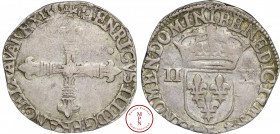 Henri IV (1589-1610), Faux d'époque, Quart d'écu à la croix fleurdelisée de face, , 1595, L, Bayonne, Av. HENRICVS. IIII. D: G. FRAN(C). ET. NA(VA/R)....