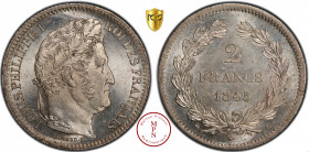 Louis-Philippe (1830-1848), 2 Francs, 1845, K, Bordeaux, Av. LOUIS PHILIPPE I ROI DES FRANCAIS, Tête laurée à droite, Rv. 2 FRANCS dans une couronne, ...