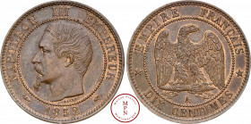 Napoléon III (1852-1870), 10 centimes, 1852, A, Paris, Av. NAPOLEON III EMPEREUR 1852, Tête nue à gauche, Rv. EMPIRE FRANCAIS * DIX CENTIMES *, Aigle ...