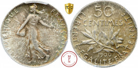 Troisième République (1870-1940), 50 centimes Semeuse, 1900, Paris, Av. REPUBLIQUE FRANCAISE, Semeuse semant à gauche, Rv. LIBERTE , EGALITE , FRATERN...