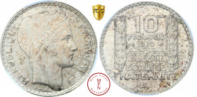 Troisième République (1870-1940), 10 Francs Turin, 1930 Av. REPUBLIQUE FRANCAISE, Tête laurée à droite, Rv. 10 FRANCS 1930 / LIBERTE / EGALITE / FRATE...