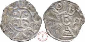 Cologne, Köln, Otto III (973-983) , Denier, Av. Croix cantonnée de quatre besants, Rv, Légende stylisée autour d'un annelet central, Argent, TTB, 0.51...