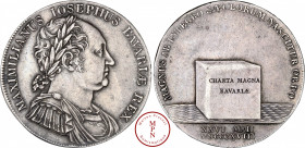 Bavière, Maximilien IV Joseph, Thaler, 1818 Av. MAXIMILIANUS IOSEPHUS BAVARIAE REX, Buste lauré, drapé et cuirassé à droite, Rv. MAGNUS AB INTEGRO SAE...