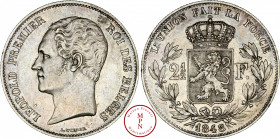 Léopold Ier (1831-1865), 2 ½ Francs, 1848, Bruxelles, Av. LEOPOLD PREMIER ROI DES BELGES, Tête à gauche, Rv. L'UNION FAIT LA FORCE / 1848, Écu de Belg...