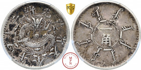 Fengtien, 10 cent, (1898), Av. Dragon, Argent, TTB, PCGS XF40, 2.6 g, 17 mm, Y-84 – LM-476, Rare et recherché !