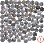 Inde, Travancore, Rama Vama IV, Lot de 94 Chukrams, Vers 1860-1880, Silver, SPL/FDC, KM 21, 94 monnaies.