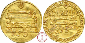 Abbaside, Al-Mu'tamid (870-892), Dinar, AH270, Or, SUP, 1.95 g, 19 mm, Monnaie rognée : toute la légende de pourtour n'est plus présente.