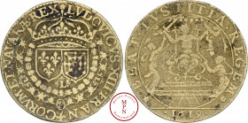 Louis XIII (1610-1643), Le jugement de Salomon, Jeton, 1619, Paris, Av. LVDOVICVS. XIII. FRANCORVM. ET. NAVARAE. REX, Écus de France et de Navarre cou...