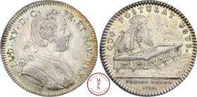 Louis XV (1715-1774), Trésor Royal, Jeton, 1726, Paris, Av. LUD . XV. D . G . FR . ET NAV . REX ., Buste habillé à droite, Rv. QUO POSTULAT USUS / TRE...