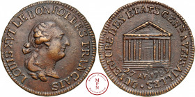 Louis XVI (1774-1792), Jeton d'entrée aux États Généraux, Jeton, 1789, Paris, Av. LOUIS XVI LE BON ROI DES FRANCAIS, Tête à droite, Rv. OUVERTURE DES ...