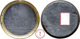 Louis XVI (1774-1792), Prise de la Bastille, Médaille, Uniface, Cerclage de laiton, 1789, Paris, Av. PRISE DE LA BASTILLE ET DU GOUVERNEUR LE 14 JUIL ...
