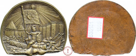 Louis XVI (1774-1792), Hommage aux membres de l'Assemblée constituante, Médaille, Palloy, Uniface, 1789-1792, Paris, Av. La ville de Paris assise sur ...