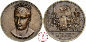 Directoire (1795-1799), Conquête de l'Égypte, Médaille, par Jouannin / Brenet, 1798, Paris, Av. Buste nu de trois quart de face à gauche, tête laurée,...