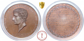 Consulat (1799-1804), Reconstruction de la place Bellecour, Médaille, Mercie, 1800, Lyon, Av. A BONAPARTE REEDIFICATEUR DE LYON / VERNINAC PREFET / AU...
