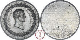 Louis XVIII (1815-1824), Vie de Napoléon Ier, Médaille, Thomason et Jones, 1821 Av. DIED 5 MAY BURIED IN RUPERTS VALLEY ST HELENA 9 MAY 1821 / NAPOLEO...