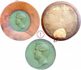 Louis-Philippe (1830-1848), Grand sceau de cire verte, Cadre en bois et verre, Av. LOUIS PHILIPPE Ier ROI DES FRANCAIS, Tête à gauche, Cire verte, lar...