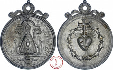 Troisième République (1870-1940), Nôtre-Dame du Puy en Velay, Médaille religieuse, Av. Nte DAME DU PUY EN V, Rv. Sacré cœur de Jésus dans une couronne...