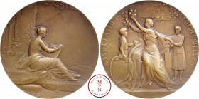 Troisième République (1870-1940), Épreuve d'auteur, Association Léopold Bellan, Médaille, Pillet, Vers 1920, Av. Femme assise au pied d'un arbre à dro...