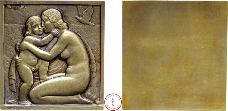 Troisième République (1870-1940), Femme et enfant, Plaque, Gibert, s.d., Av.Femm...
