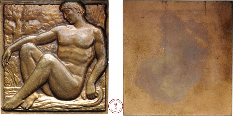 Troisième République (1870-1940), L'Homme au repos, Plaque, Gibert, s.d., Av. Ho...