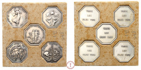 Mariage, Lot de 5 jetons de Voeux en argent, Vers 1980-1990, Argent, SPL/FDC, Lot de 5 jetons d'argent aux thèmes divers comportant l'inscription « VO...