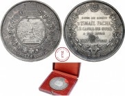 Égypte, Ouverture du Canal de Suez à la navigation, Médaille, 1869, Av. PERCEMENT DE L'ISTHME DE SUEZ / INAUGURATION DU CANAL LE 17 NOVe 1869 // FERDI...