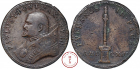 Italie / États-Pontificaux, Paul V (1605-1621), Médaille, An VIIII, 1613, Rome, Av. PAVLVS . V . PONT . MAX . AN . VIIII, Buste à gauche, Rv. FVNDA . ...