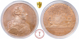 Italie / Savoie, Noces de Charles Emmanuel et de Marie Clothilde, Médaille, 1775 Av. VICTORIVS . AMEDEVS . III . REX . SARDINIAE, Buste cuirassé à dro...