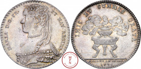 Pologne – France, Marie Leszczynska Reine de France, Jeton, par Duvivier, 1748, Paris, Av. MARIA D. G. FR. ET NAV. REGINA., Buste à gauche, Rv. IMIS E...
