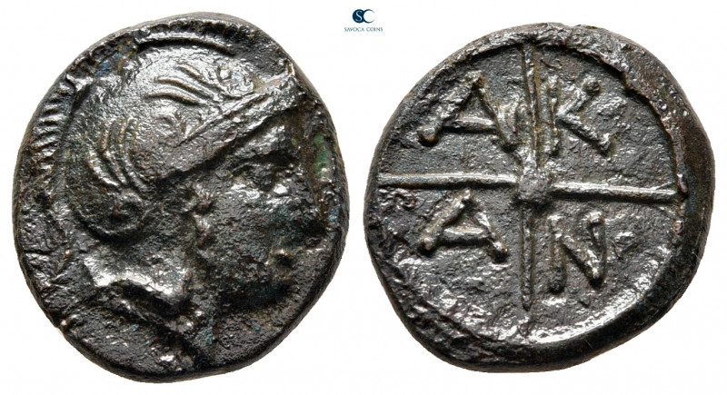 Macedon. Akanthos circa 400-358 BC. 
Bronze Æ

15 mm, 3,61 g



very fine...