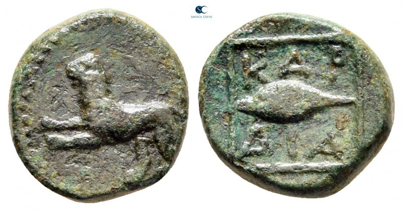 The Thracian Chersonese. Cardia circa 350-309 BC. 
Bronze Æ

12 mm, 1,83 g
...