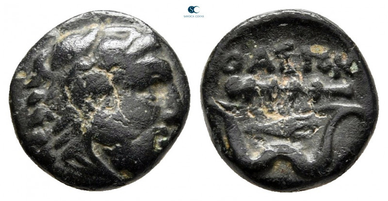 Islands off Thrace. Thasos circa 280 BC. 
Bronze Æ

10 mm, 1,17 g



very...