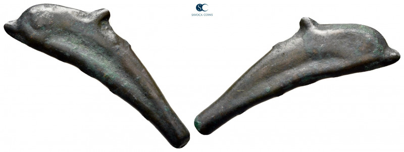 Scythia. Olbia circa 437-410 BC. 
Cast dolphin Æ

30 mm, 2,03 g



very f...