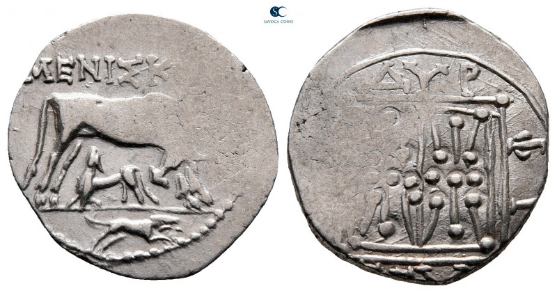 Illyria. Dyrrhachion circa 229-100 BC. 
Victoriatus AR

18 mm, 3,26 g



...