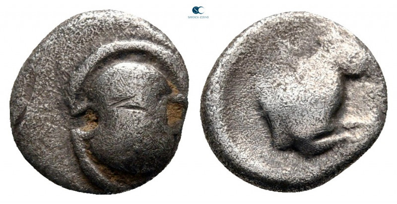 Boeotia. Tanagra circa 380-350 BC. 
Obol AR

8 mm, 0,93 g



nearly very ...