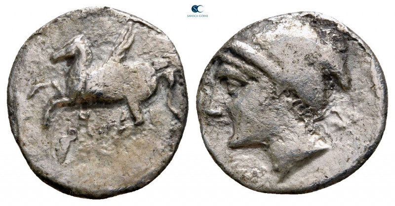 Corinthia. Corinth circa 345-307 BC. 
Hemidrachm AR

13 mm, 1,87 g



nea...