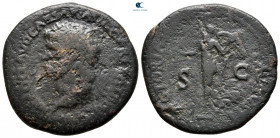 Nero AD 54-68. Lugdunum. As Æ