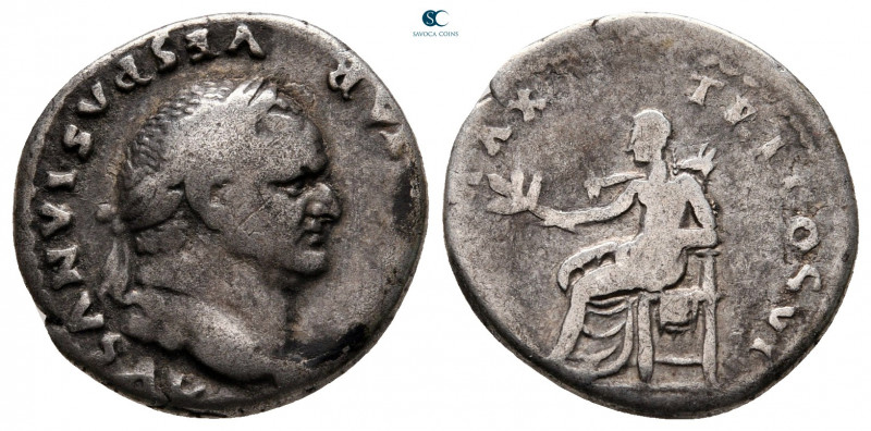 Vespasian AD 69-79. Rome
Denarius AR

18 mm, 2,81 g



nearly very fine