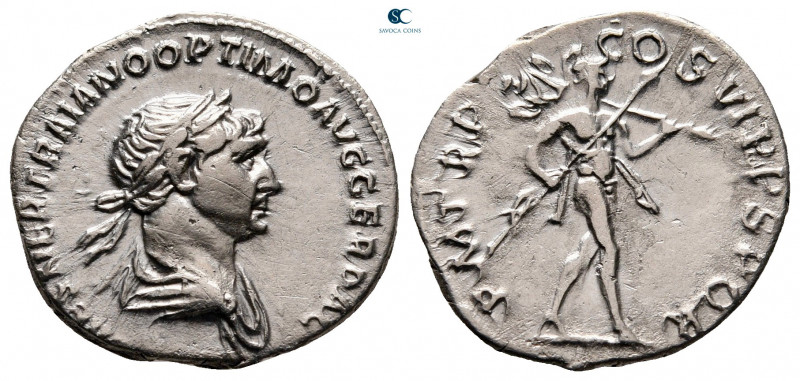 Trajan AD 98-117. Rome
Denarius AR

19 mm, 3,07 g



very fine