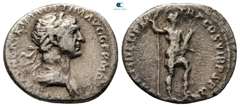 Trajan AD 98-117. Rome
Denarius AR

19 mm, 2,76 g



nearly very fine
