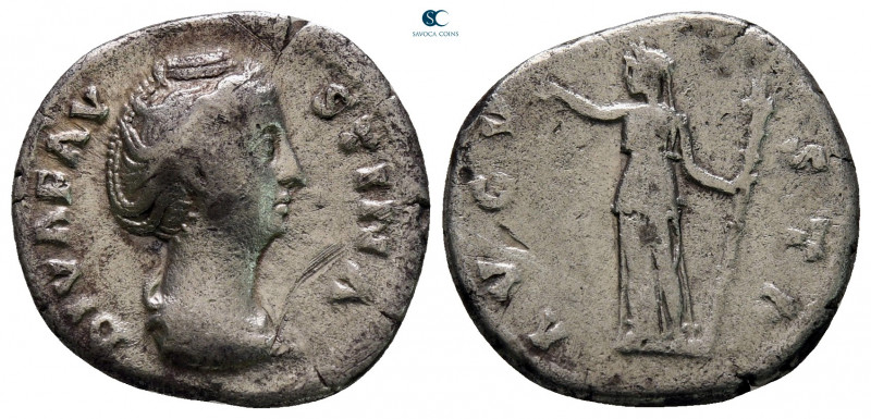 Diva Faustina I AD 140-141. Rome
Denarius AR

18 mm, 3,18 g



very fine
