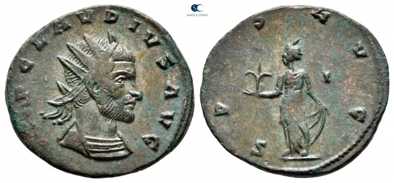 Claudius II (Gothicus) AD 268-270. Siscia
Antoninianus Æ

20 mm, 2,67 g


...