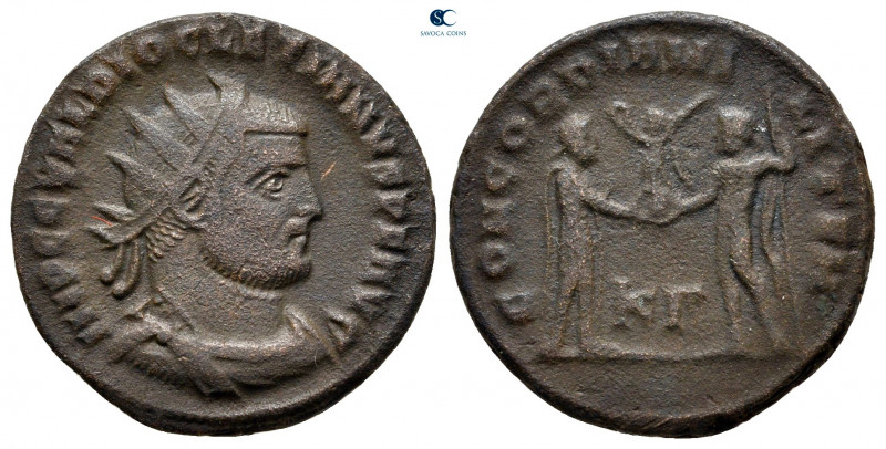 Diocletian AD 284-305. Cyzicus
Radiatus Æ

20 mm, 3,37 g



very fine